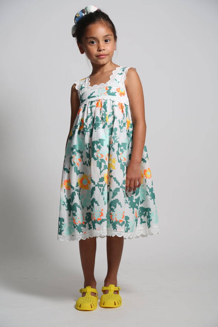 DR315V-OPHELIA SCALLOPED SUNDRESS-CYPRUS MIX