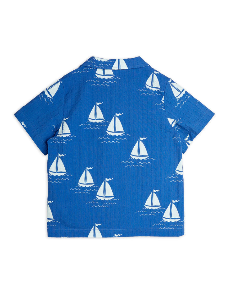 SAILING BOATS AOP WOVEN SS SHIRT-Blue