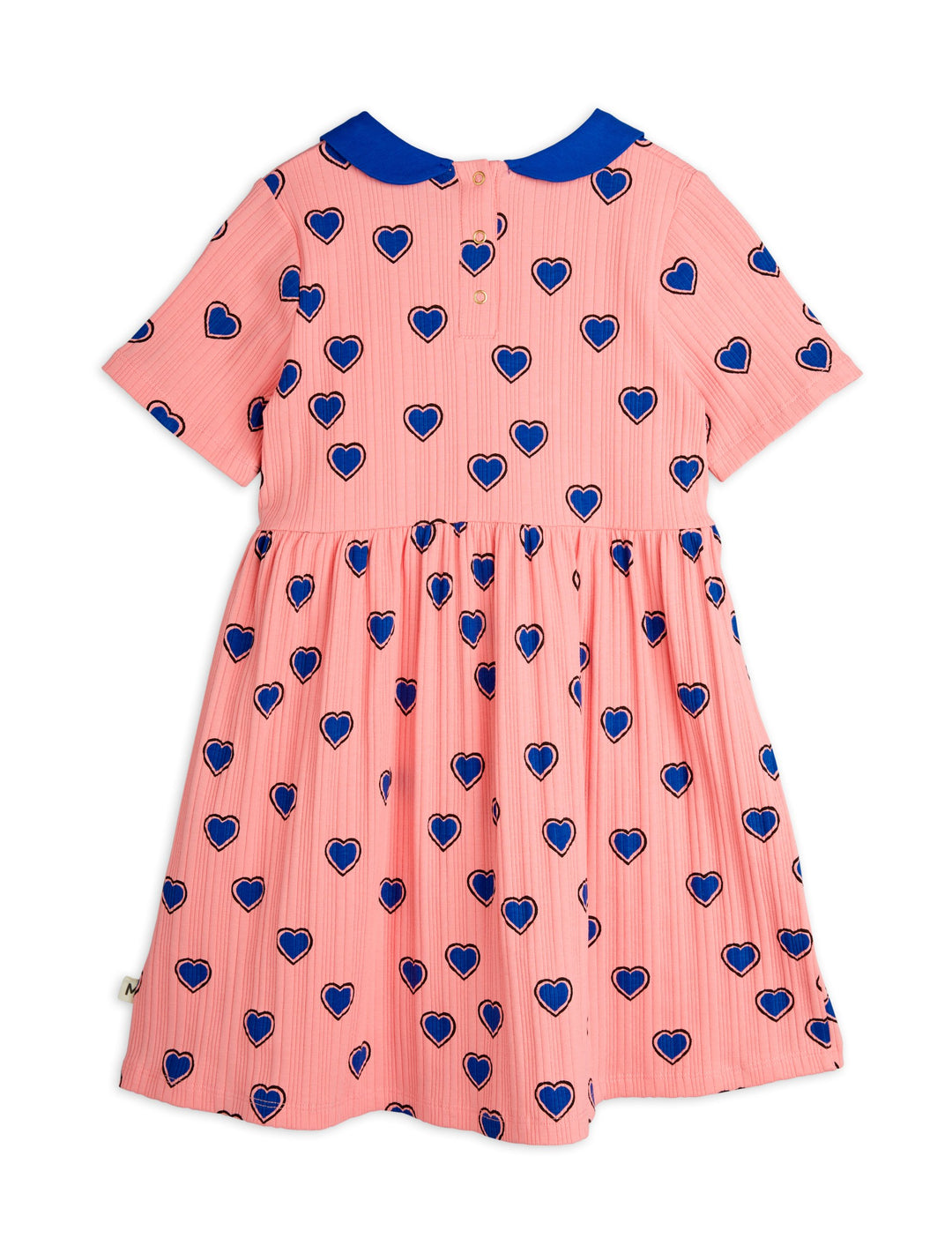 OUTLINED HEARTS AOP SS DRESS-Pink