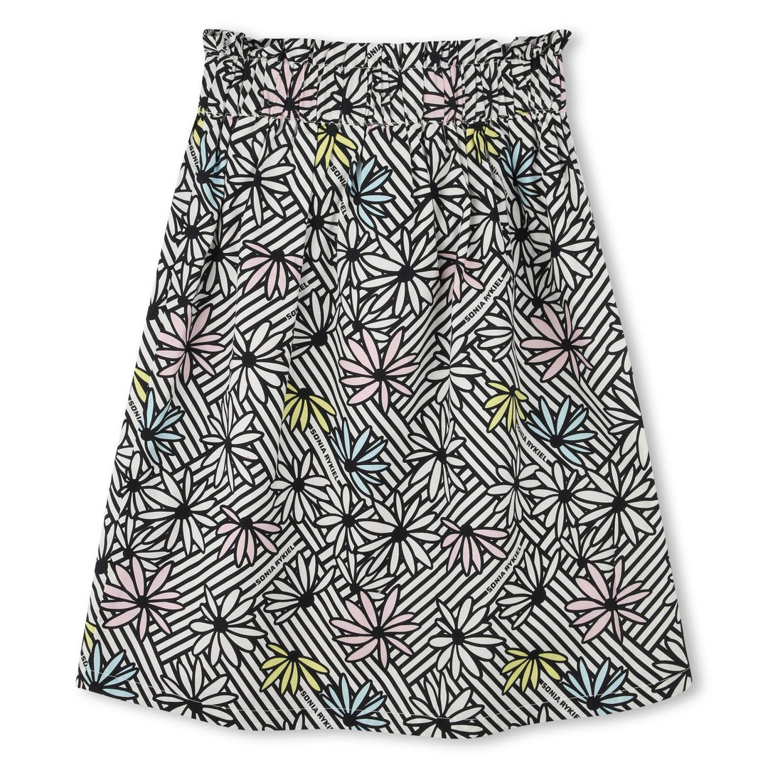 A00284-FLORAL PRINT MID SKIRT-PRINTED