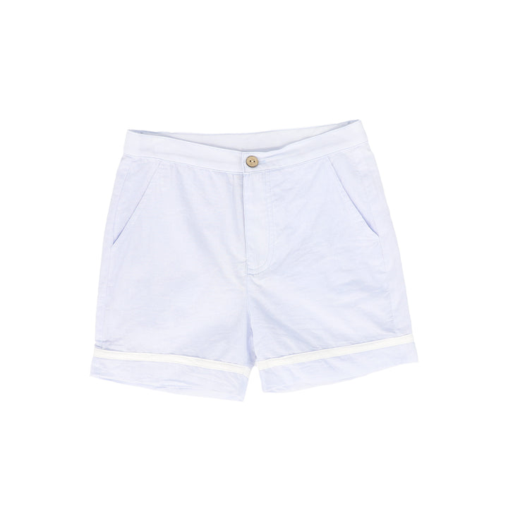 C-19820-Cotton Trim Shorts -Light Blue