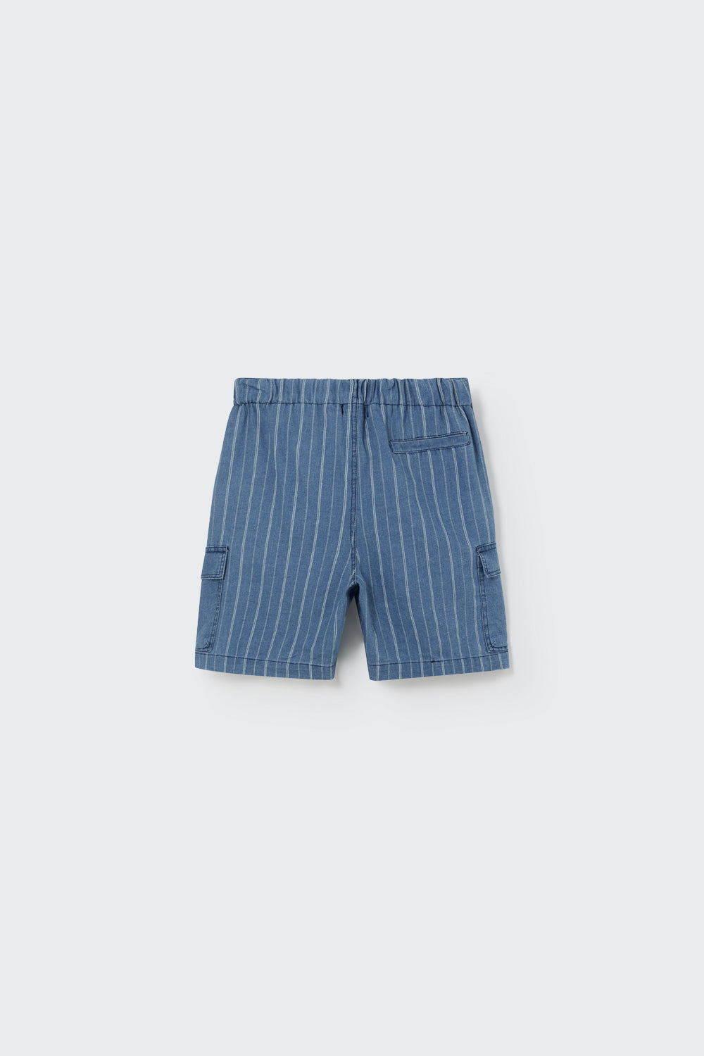 LEONK219S5-STRIPED DENIM BERMUDA SHORTS-blue