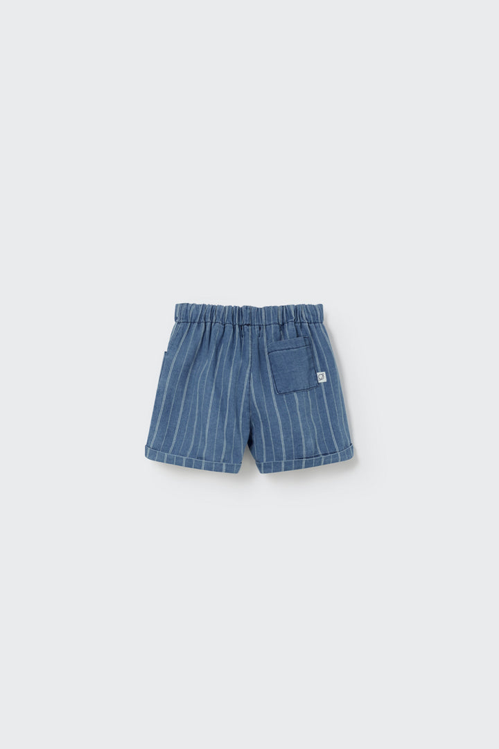 ROY219S5-STRIPED DENIM BABY BERMUDA SHORTS-blue