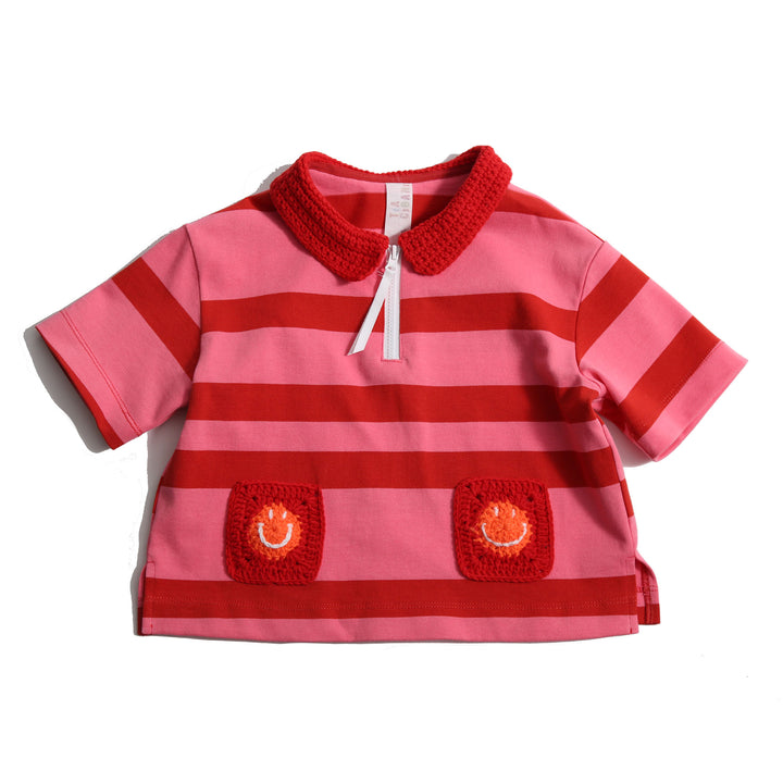 JTP62S-NIKOS SMILEY POCKET POLO-CINNABAR MIX