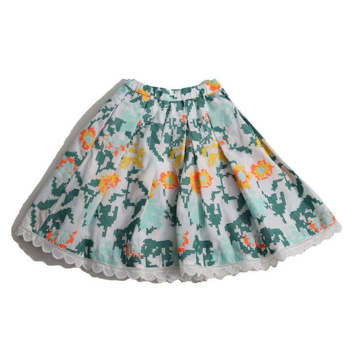 SK148V-OPHELIA SCALLOPED SKIRT-CYPRUS MIX