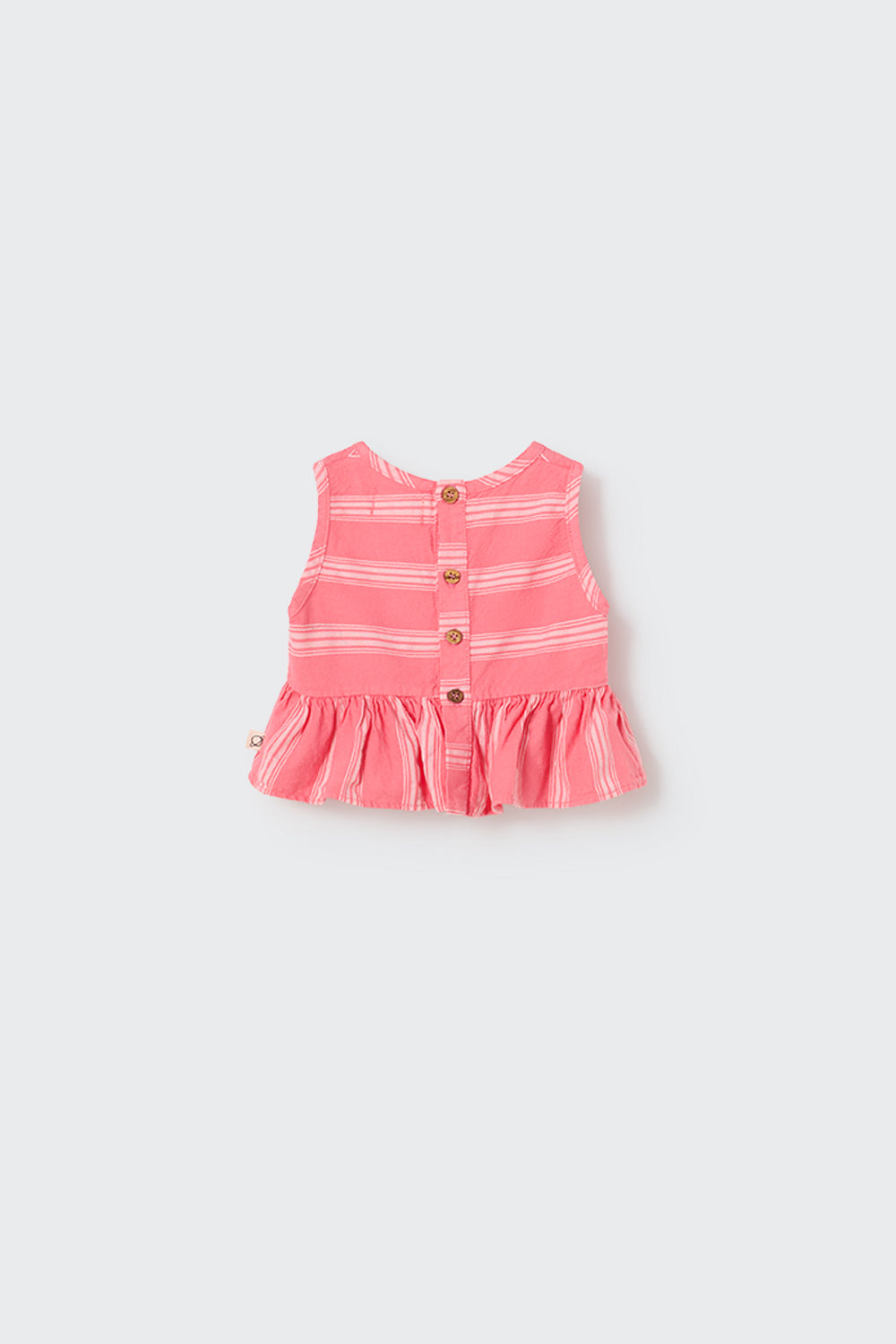 VERA273S5-ORGANIC STRIPED BABY TOP-confetti pink