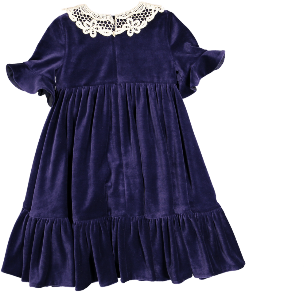 BILLIE DRESS-Navy Velvet