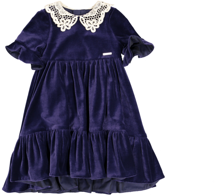 BILLIE DRESS-Navy Velvet