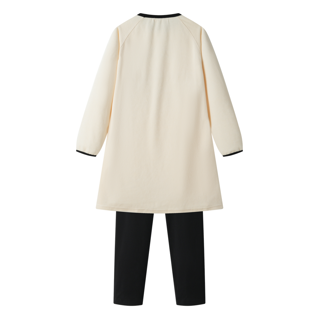 JAIME LE PASTEL VELOUR NIGHTSHIRT-CREAM COLORBLOCK