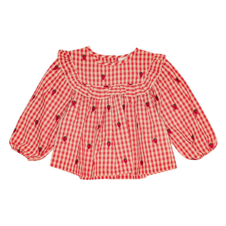 F1016107-MOLLY BLOUSE/BLOOMER SET-Berry Gingham