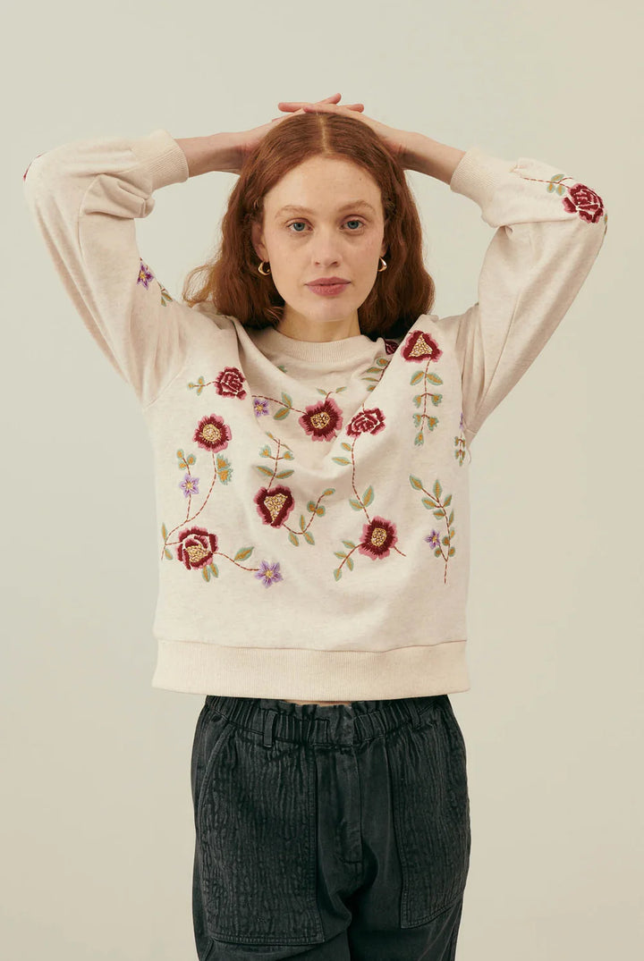 Sweatshirt Petra-Flower Embroidery