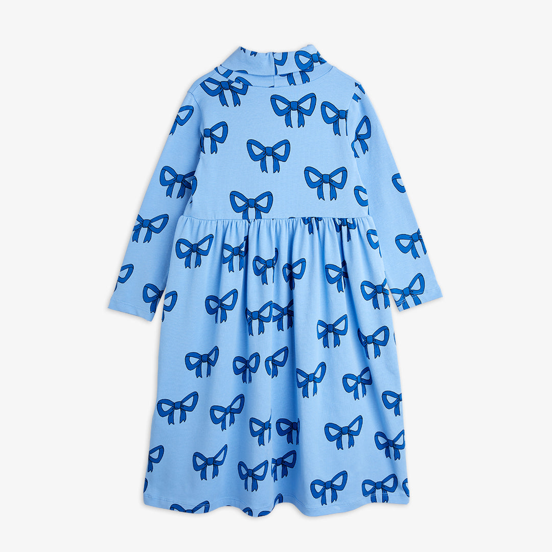 BOW AOP LS DRESS-Blue