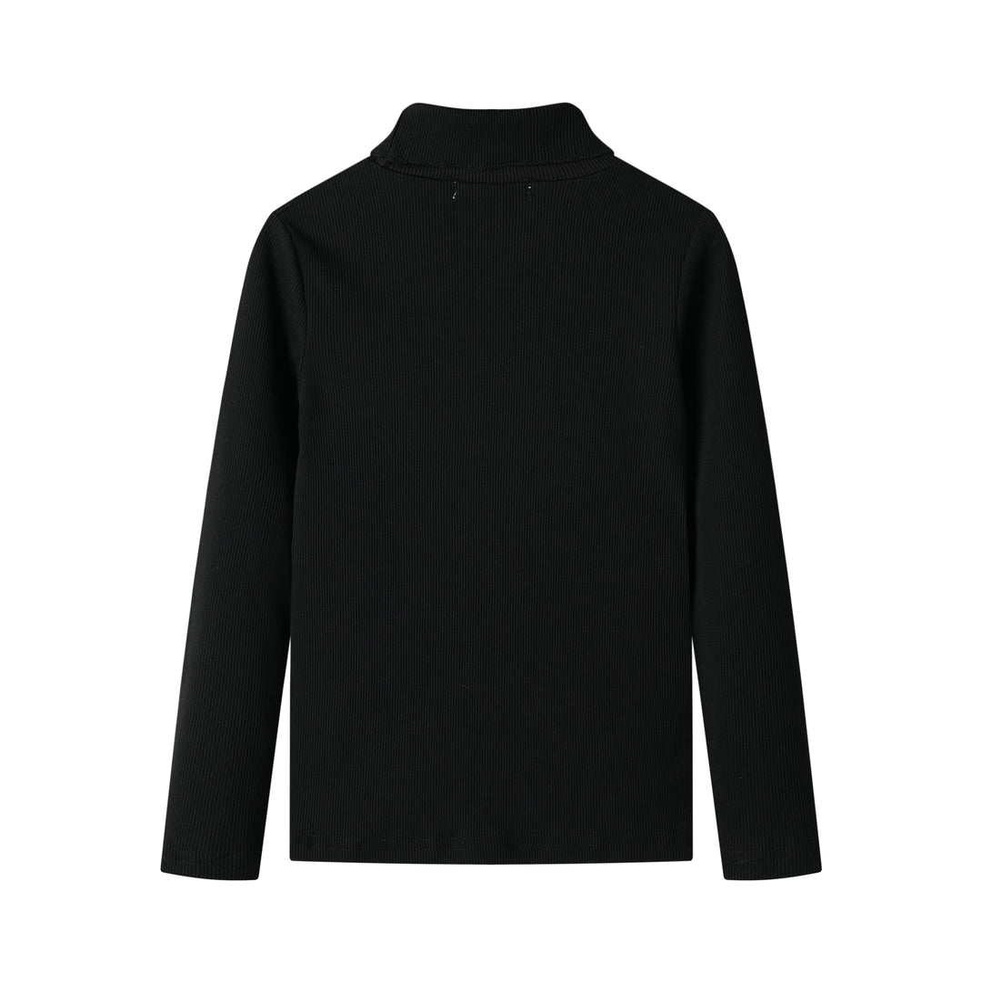 CLASSIC RIBBED TURTLENECK-BLACK