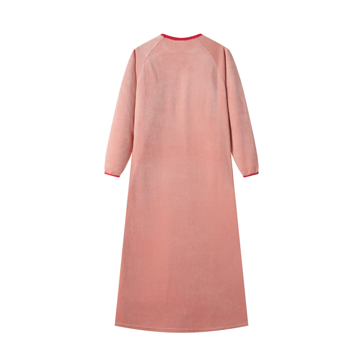 JAIME LE PASTEL VELOUR NIGHTGOWN-PINK