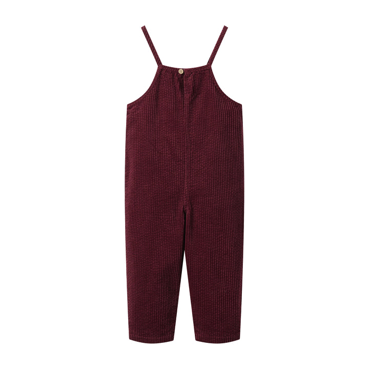 CORDUROY LONG ROMPER-BURGUNDY