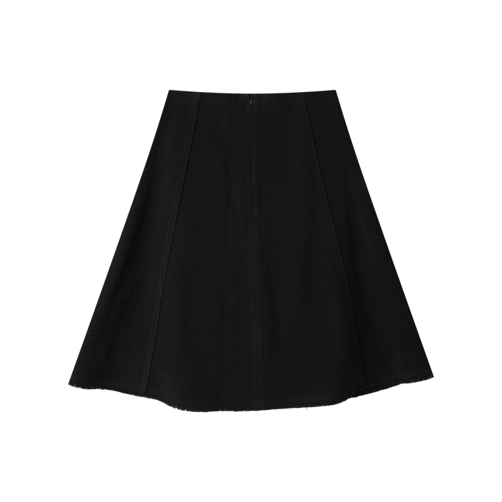 A-LINE WOOL SKIRT-BLACK