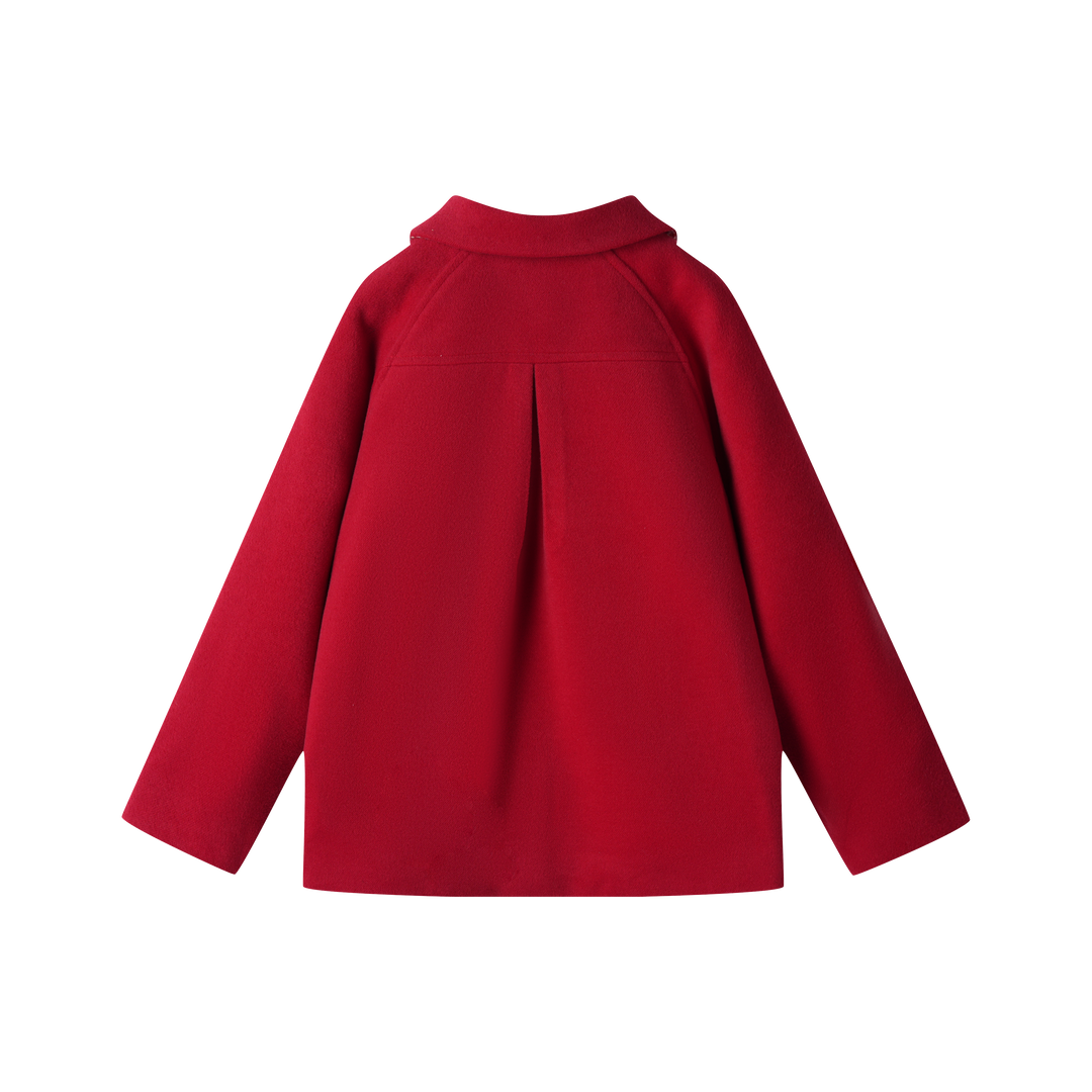 WOOL JACKET WITH SIDE POCKETS-RED