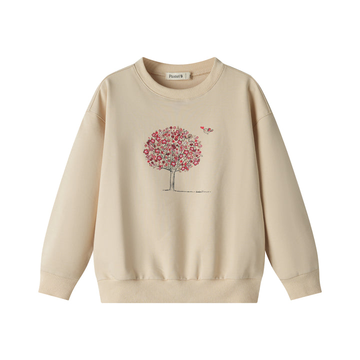 FLORAL TREEHOUSE SWEATSHIRT-OATMEAL