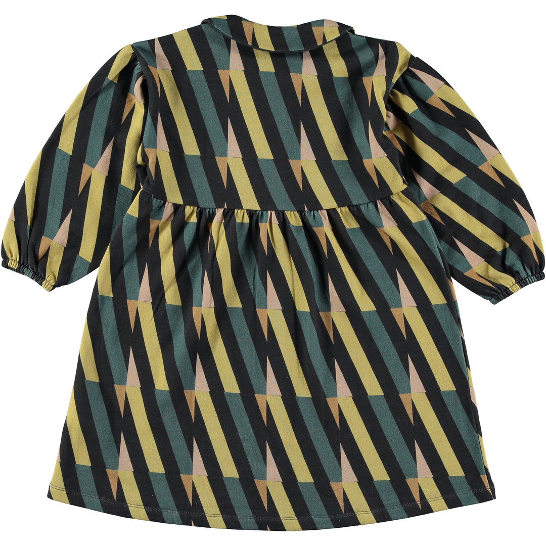 FLEECE DRESS-Abstract lines