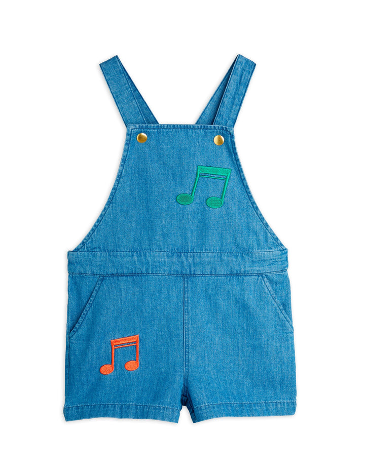 NOTE EMB LIGHTWEIGHT DENIM DUNGAREES-Blue