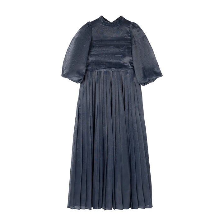 AW23-45-IDA MAXI DRESS-Navy Blue Linen