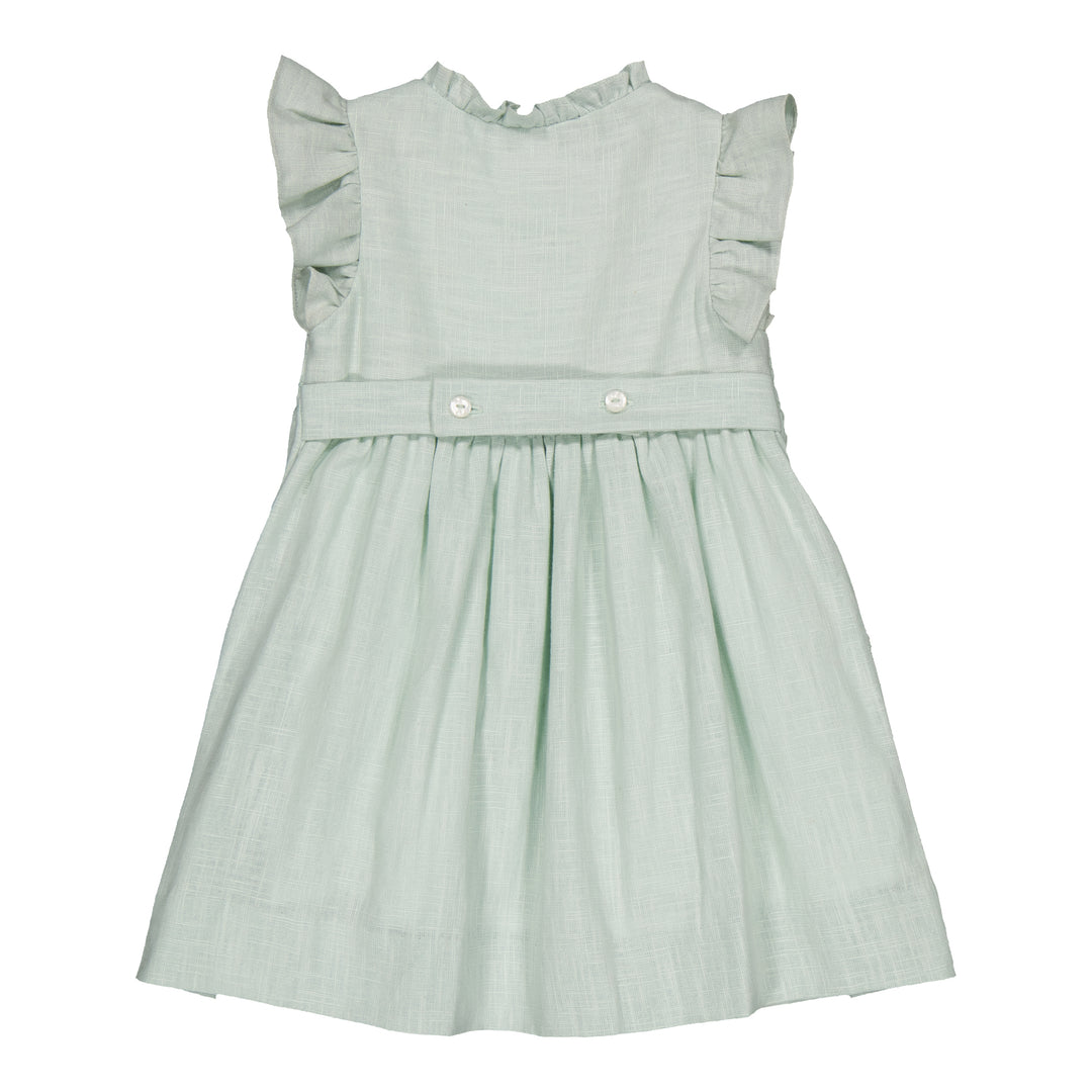 34031-LOLYNE CUSTOM 3/4 SLV DRESS-Mint Linen