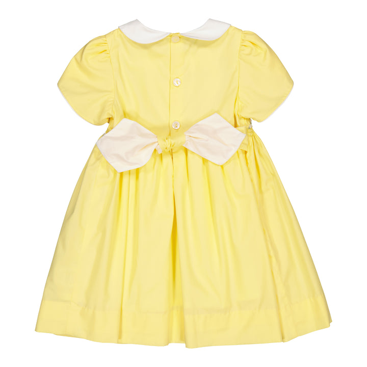 34151-CLEMENCE SMOCKED DRESS-Yellow Polpin