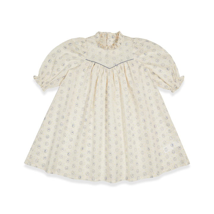 BNG24S13009-Ecru Abigail Frill Dress