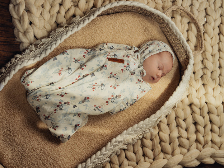 LEAF PRINT VELOUR SET-White Leaves