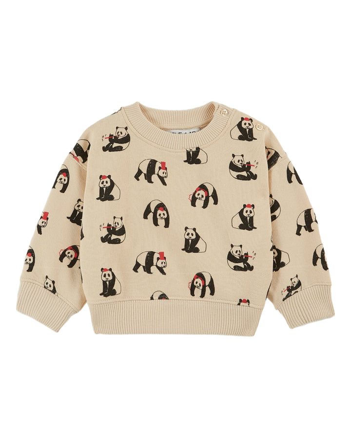 AA103-PANDA FLEECE SWEATSHIRT-BRIOCHE PANDA