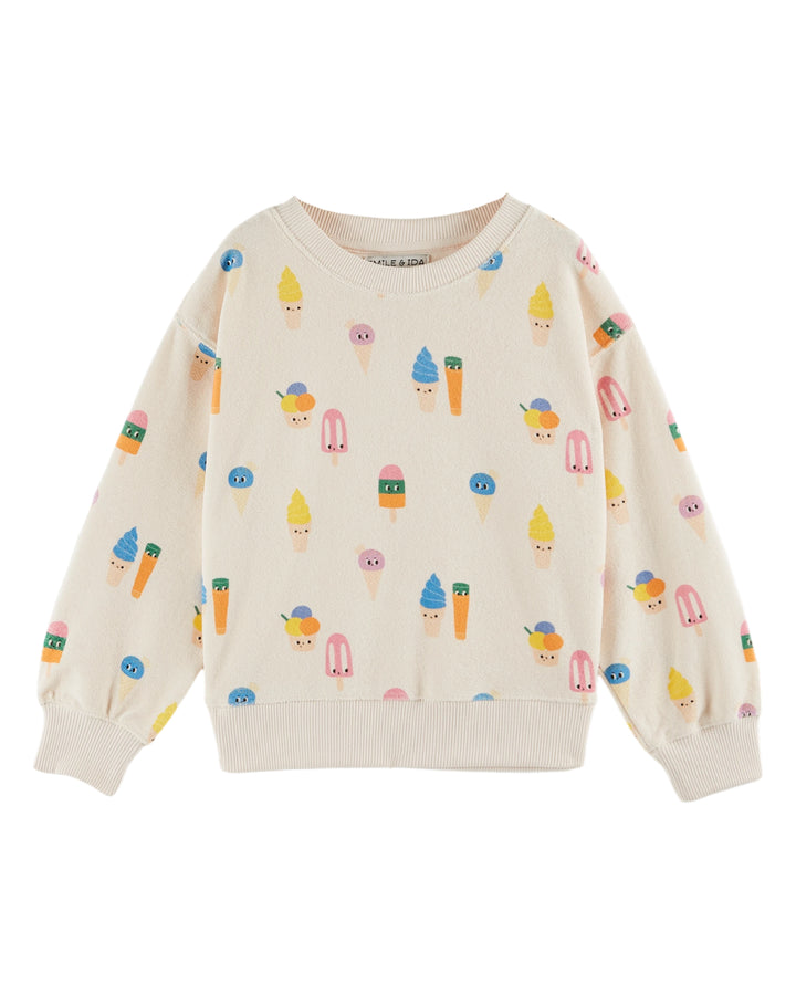 AB101B-PRINTED TERRY SWEATSHIRT-ICECREAM