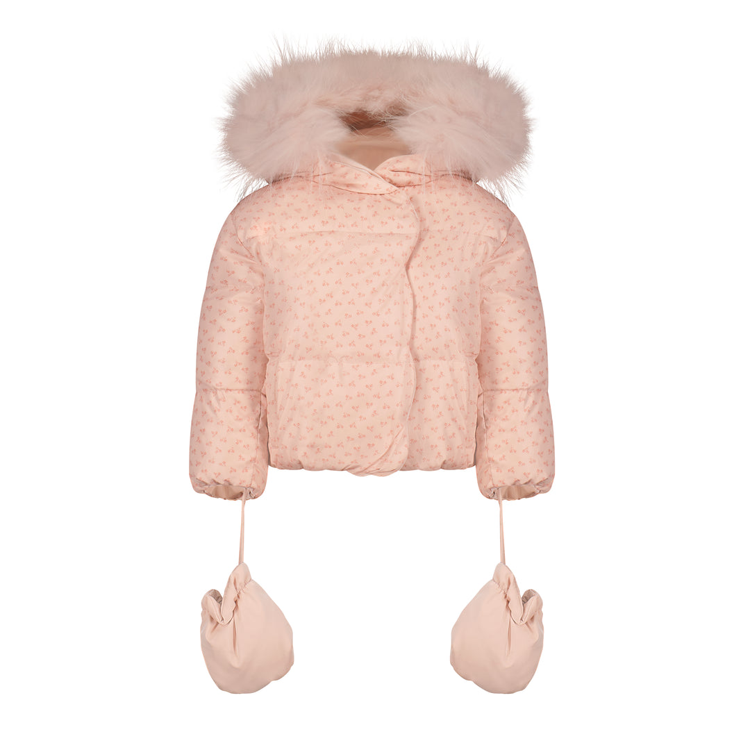 BFR7-REVERSIBLE PINK FLOWERS/PINK FUR