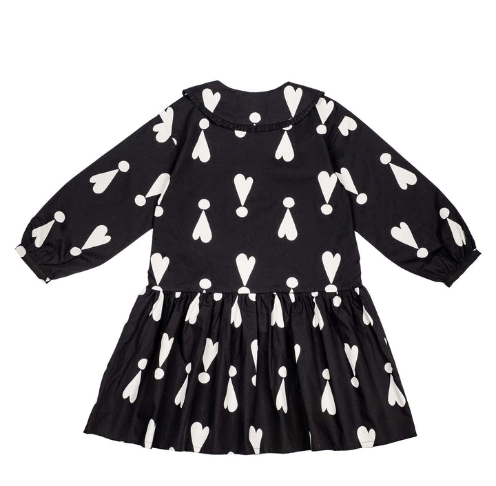 BL004-Black Exclamation Hearts Collar Dress