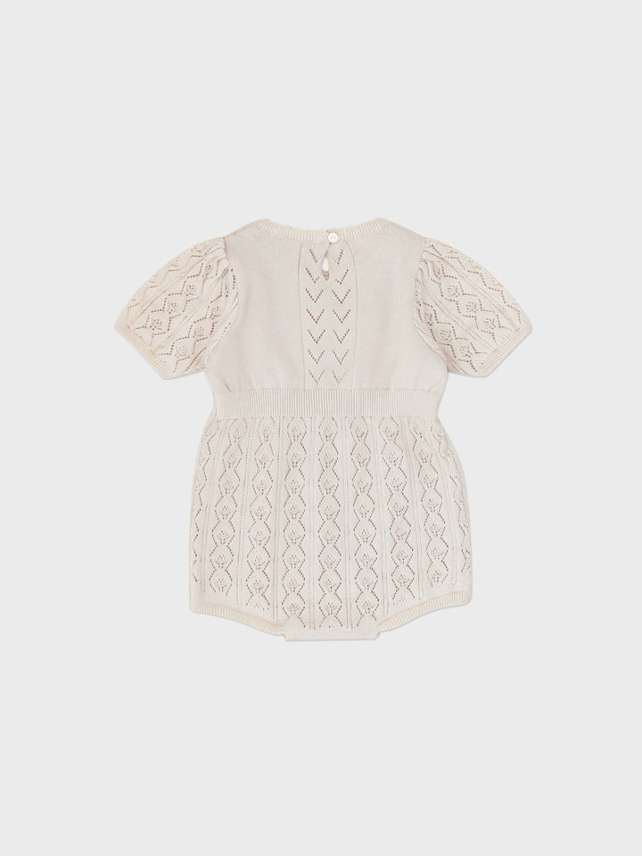 Baby Ione Knit Romper Cream Beige