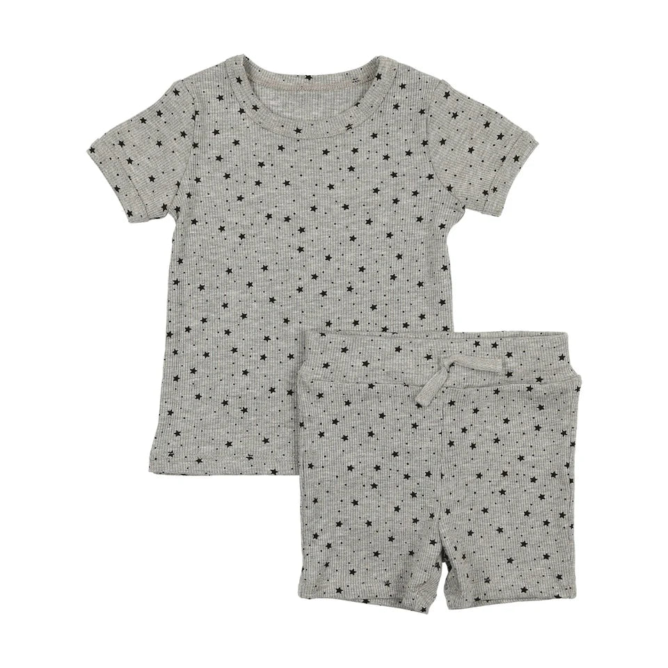 SL25303SS-GRY-Star Short Set-GRY