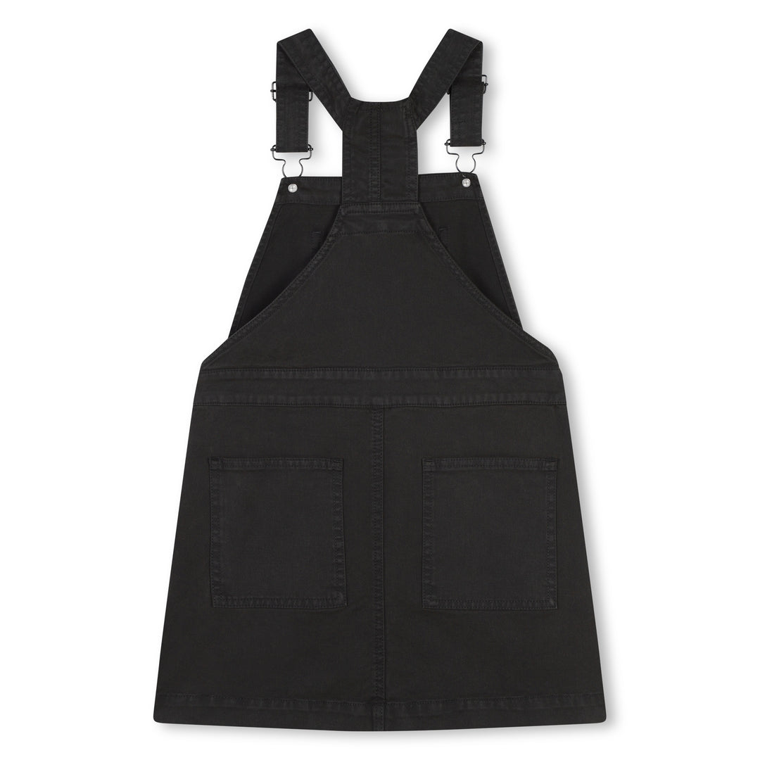 D62074-DENIM OVERALL DRESS-Black