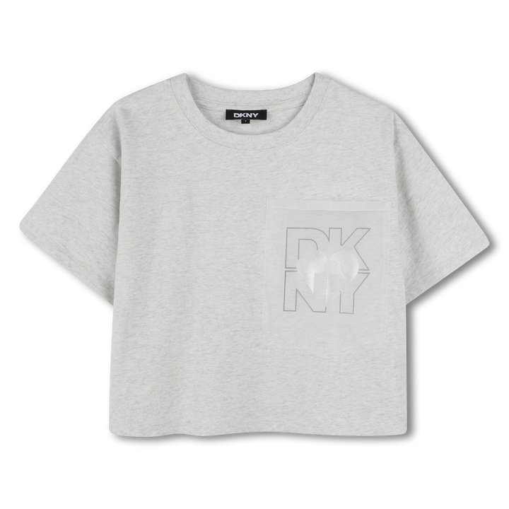 D62312-GIRLS SHORT SLEEVES TEE-SHIRT-Light Gray