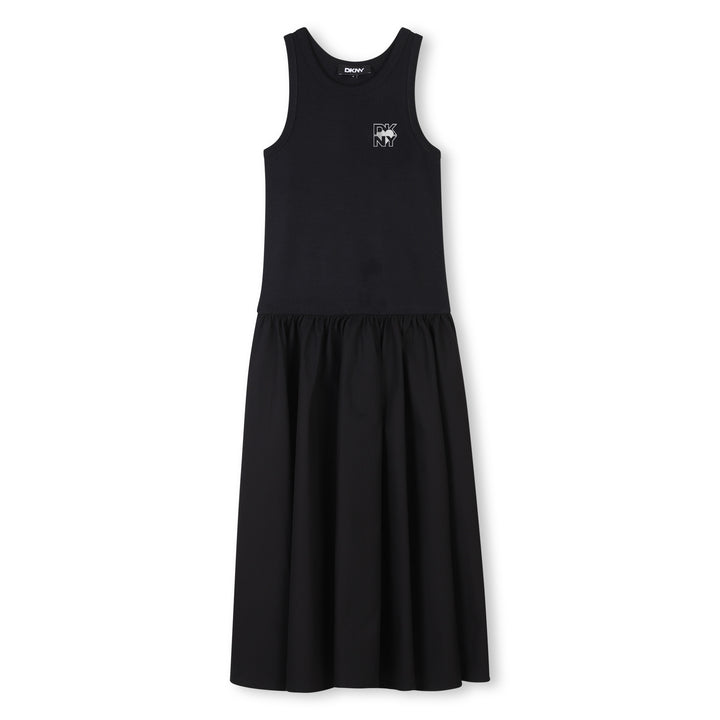 D62318-GIRLS SLEEVELESS LONG DRESS-BLACK