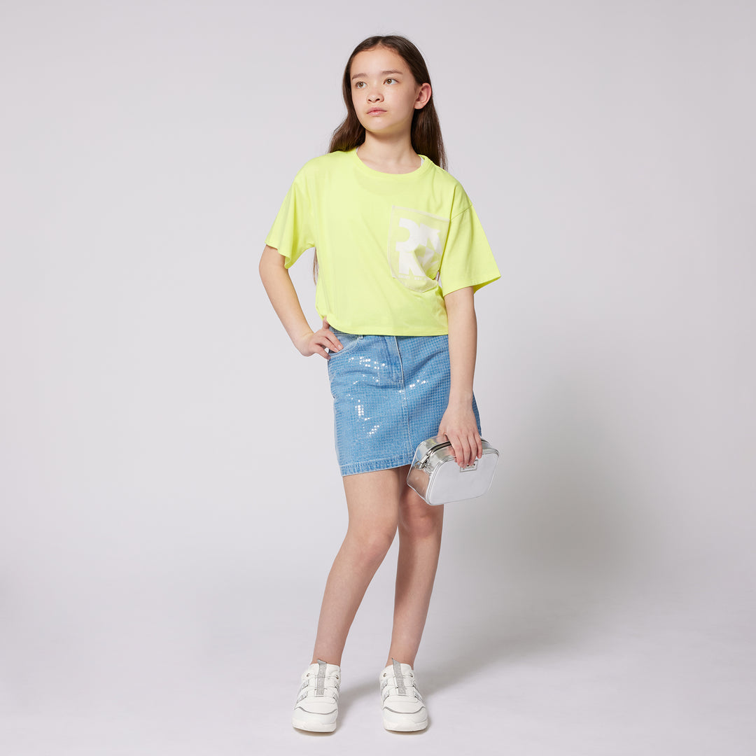 D62345-GIRLS SHORT SLEEVES TEE-SHIRT-LEMON