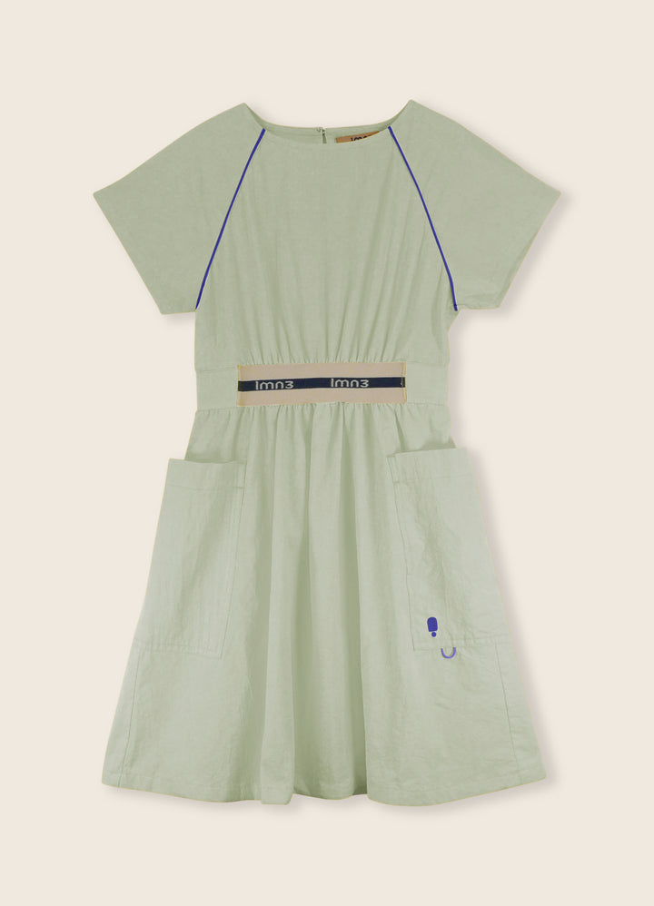 3LS25_1058-POPLIN DRESS-Fog Green