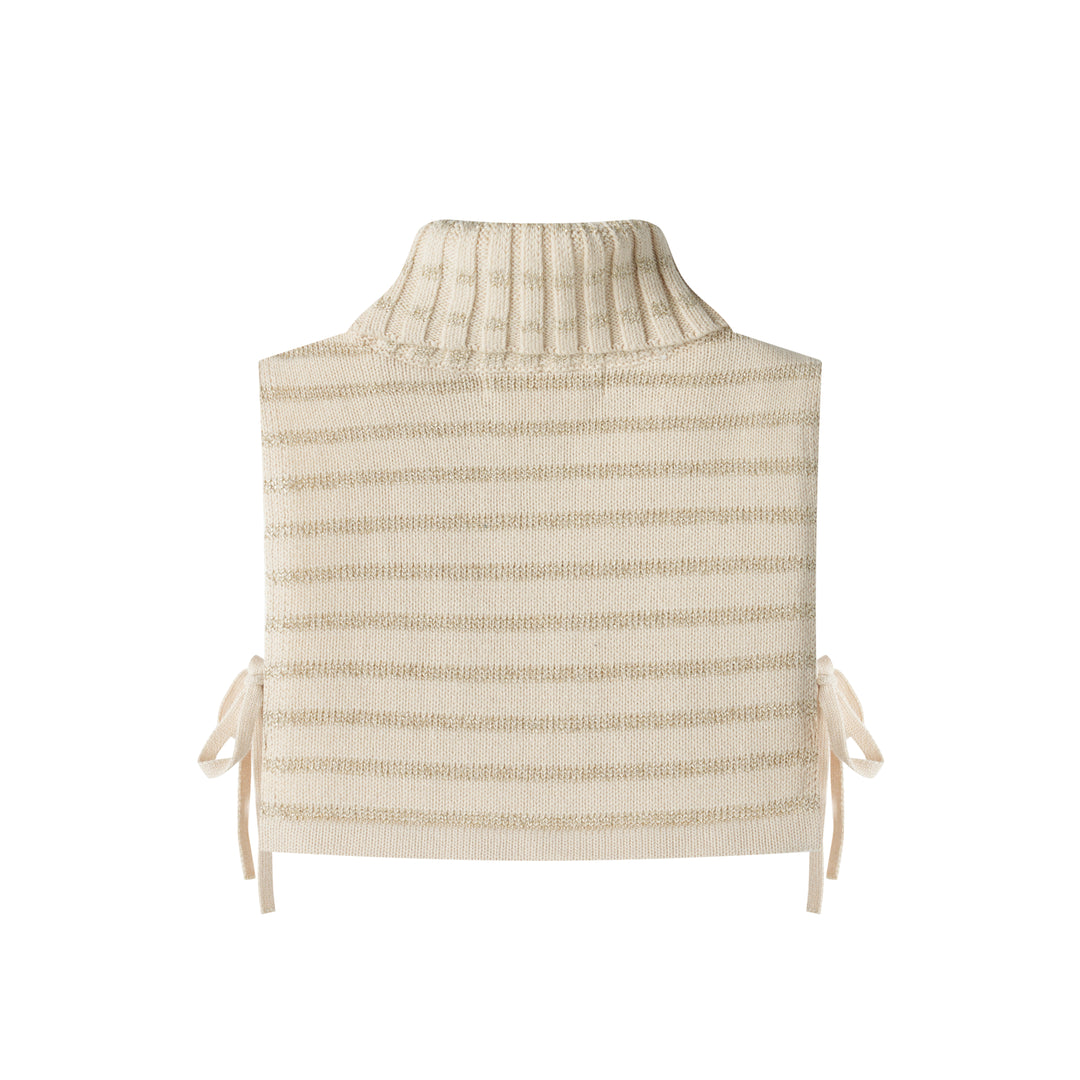 STRIPED TURTLENECK COLLAR-METALLIC STRIPED