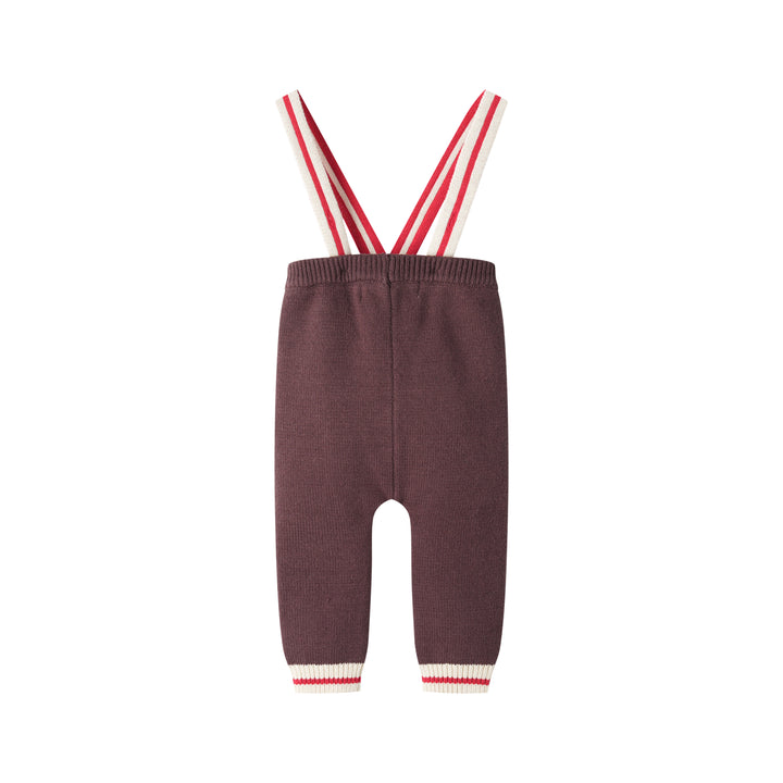 KNIT LEGGING WITH CONTRAST STRAPS-MULBERRY