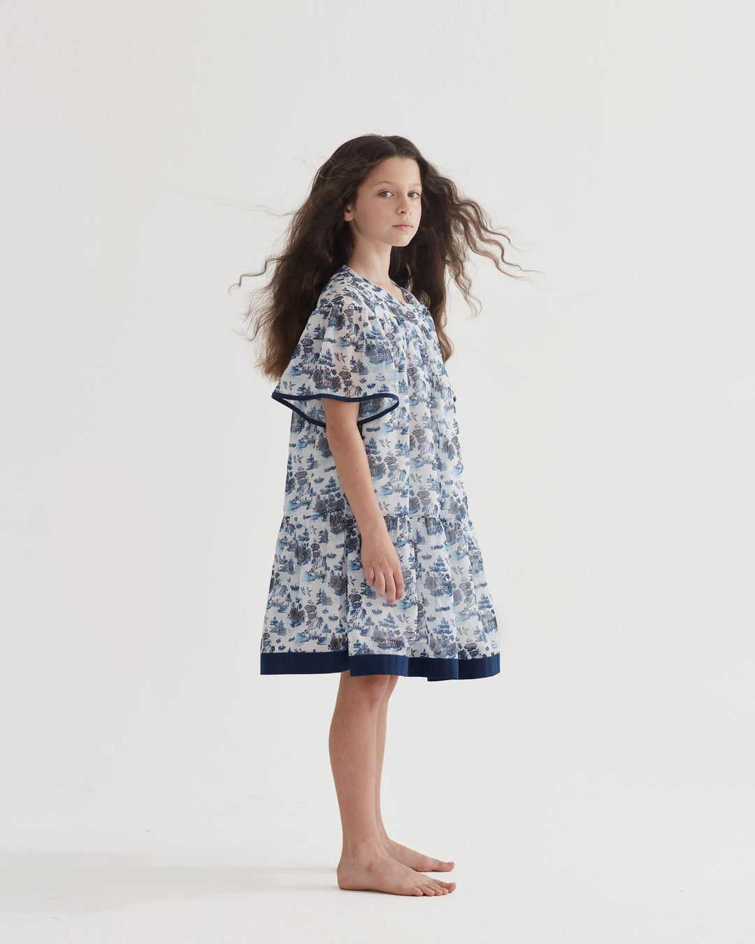 FLOAT YOUR BOAT DRESS-WILLOW PATTERN