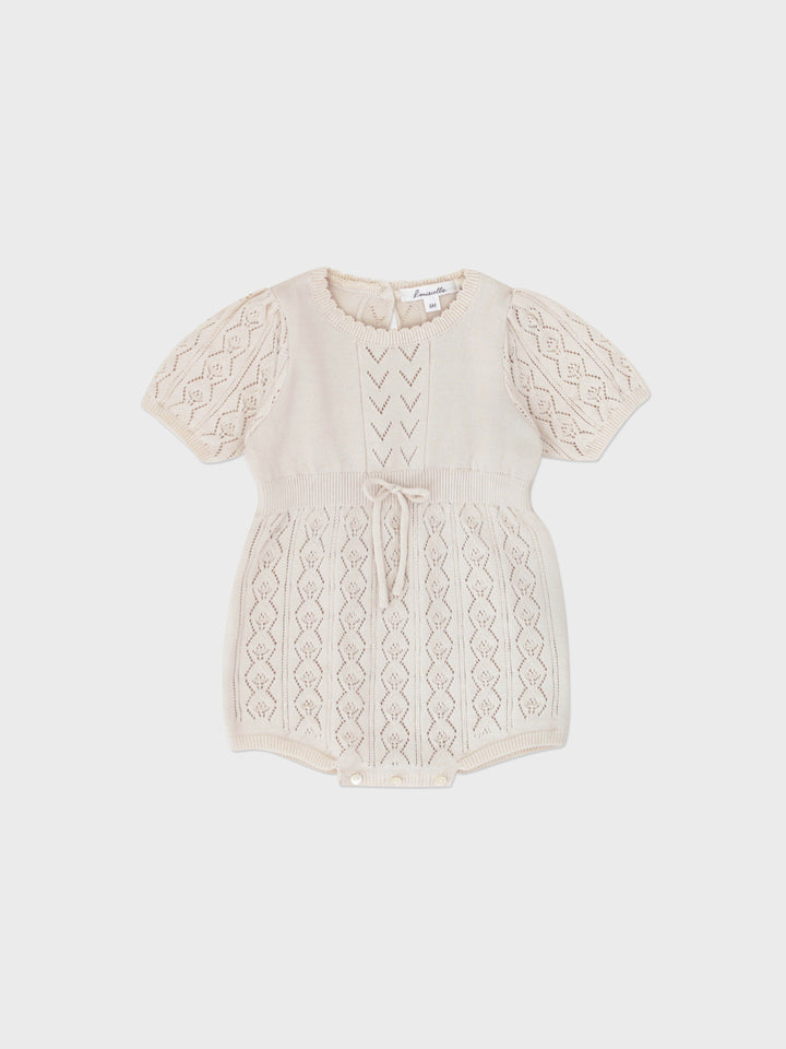 Baby Ione Knit Romper Cream Beige