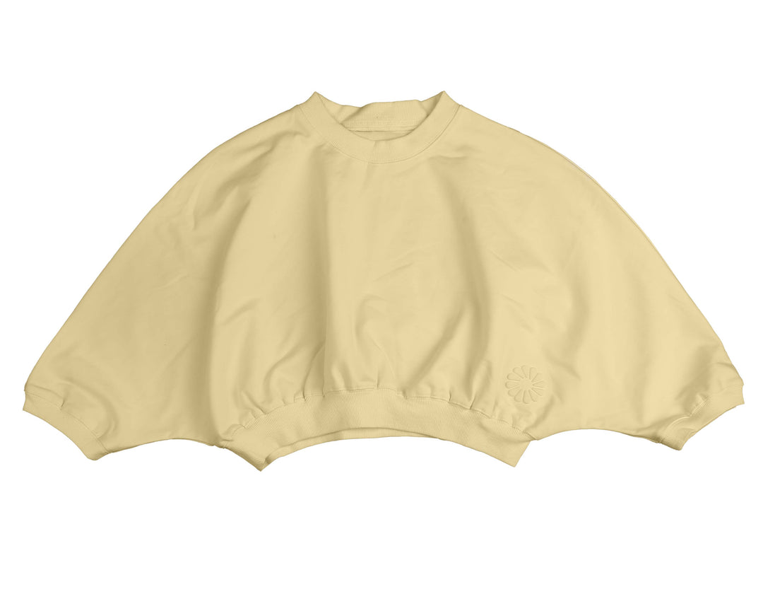 HSH656-CROPPED JERSEY SHIRT-Pale Yellow