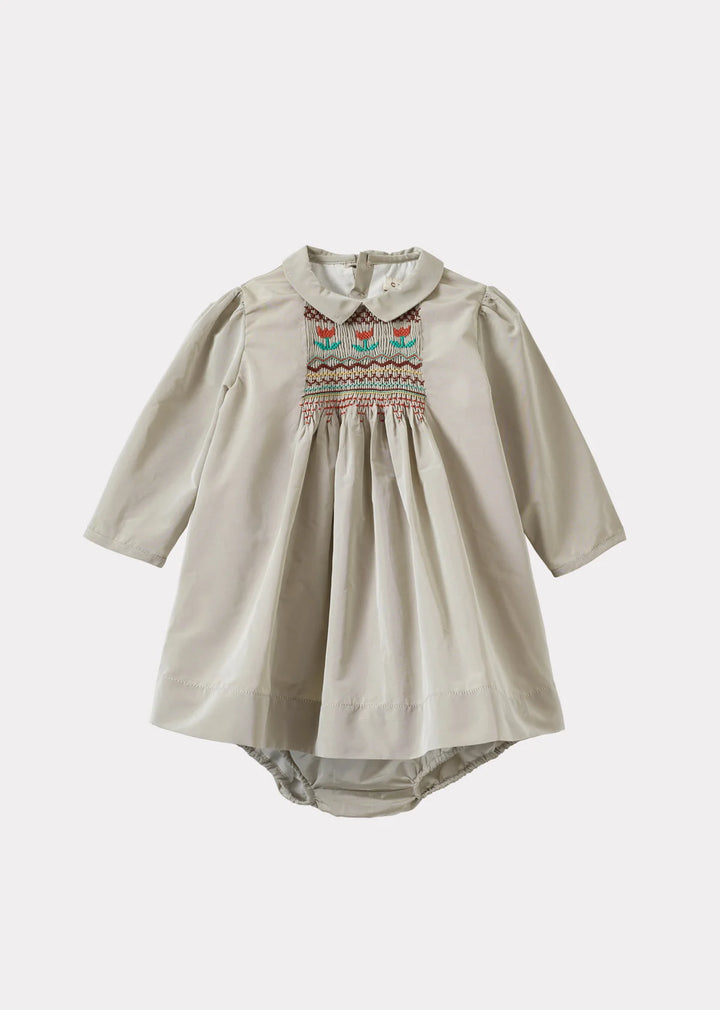 MARS BABY DRESS-TAFFETA GREY