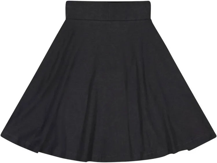 10-001A-Basic Knit Circle Skirt-Black