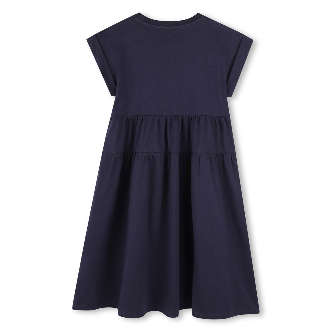 K61022-SS DRESS WITH SMALL LOGO DETAIL-NAVY