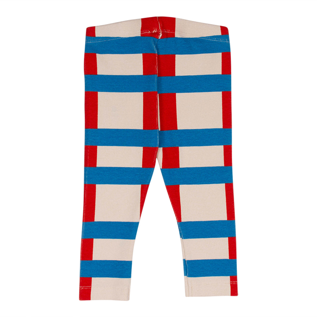 J18-MINI BIG CHECK LEGGING-PILLAR RED/TURQ