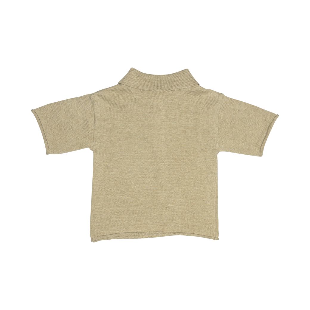 MACKAY KNITTED CASHMERE POLO-Sand